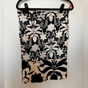 PRADA Black & White Drawstring Waist Skirt 38